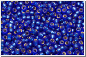 RR-15-0020f, MIYUKI Rocailles, 15/0, cobalt, trans., silver-ld., matte, 5g