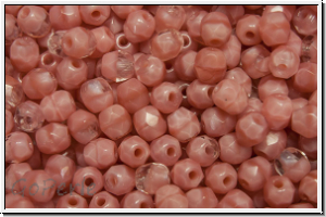 B�hm. Glasschliffperle, feuerpol., 4mm, crystal, trans., half rose opal, 50 Stk.