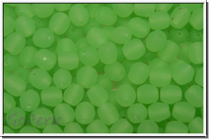 B�hm. Glasschliffperle, feuerpol., 4mm, mint, trans., matte, 50 Stk.