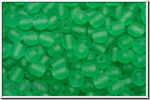 B�hm. Glasschliffperle, feuerpol., 4mm, mint, cool, trans., matte, 50 Stk.