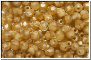 B�hm. Glasschliffperle, feuerpol., 4mm, crystal, trans./caramel, op., 50 Stk.