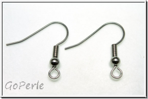 Ohrhaken "Fischhaken", 19x18x0,7mm, antiksilberfb., Messing, 1 Paar