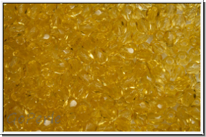 B�hm. Glasschliffperle, feuerpol., 3mm, gold, lt., trans., 50 Stk.