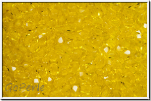 B�hm. Glasschliffperle, feuerpol., 3mm, yellow, trans., 50 Stk.