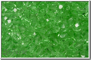 B�hm. Glasschliffperle, feuerpol., 4mm, peridot, lt., trans., 50 Stk.