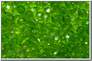 B�hm. Glasschliffperle, feuerpol., 4mm, grass green, trans., 50 Stk.