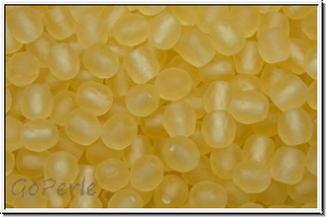 B�hm. Glasschliffperle, feuerpol., 4mm, gold, lt., trans., matte, 50 Stk.