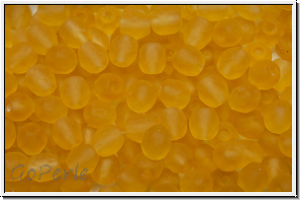 B�hm. Glasschliffperle, feuerpol., 4mm, topaz, trans., matte, 50 Stk.