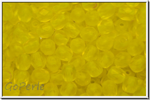 B�hm. Glasschliffperle, feuerpol., 4mm, lemon, trans., matte, 50 Stk.
