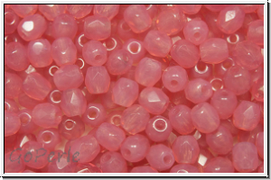 B�hm. Glasschliffperle, feuerpol., 4mm, rose, opal, 50 Stk.