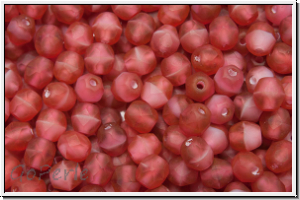 B�hm. Glasschliffperle, feuerpol., 4mm, fuchsia, trans./op., matte, 50 Stk.