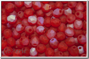 B�hm. Glasschliffperle, feuerpol., 4mm, siam, trans., matte, AB, 50 Stk.
