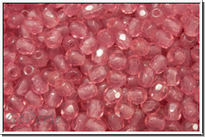 B�hm. Glasschliffperle, feuerpol., 3mm, rose, opal, 50 Stk.