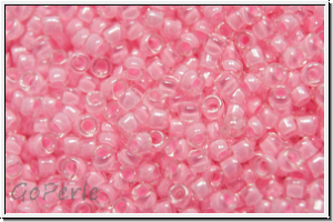 R-15-0379, TOHO Rocailles, 15/0, crystal, trans., cotton candy-ld., 5g