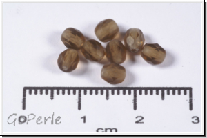 B�hm. Glasschliffperle, feuerpol., 4mm, topaz, sm., matte, 50 Stk.