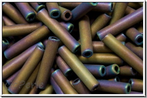 TBU-3-0615, TOHO Bugle 3", 9mm, purple, met., matte, iris., 10g