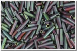 TBU-3-0705, TOHO Bugle 3", 9mm, blue, met., matte, iris., 10g