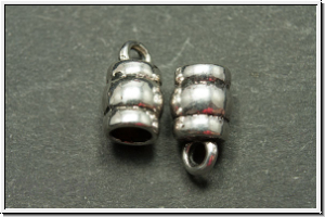 Endkappen "Fass", 10x6mm, antiksilberfb., Tibetsilber, 2 Stk.