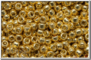 R-11-0557PF, TOHO Rocailles, 11/0, gold, galv., met., perm.-finish, 10g