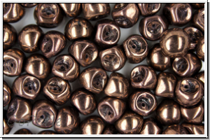 Mushroom Beads, 9mm, bronze, dark, metallic, 10 Stk.