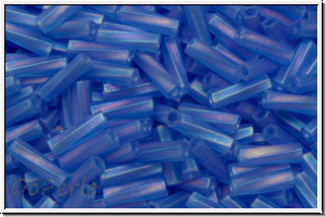 MTWB-2-0261fr, MIYUKI Twisted Bugles, Nr. 2 (6mm), sapphire, trans., matte, AB, 10g
