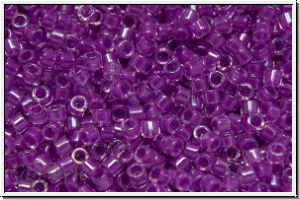 DB0073, MIYUKI Delica, 11/0, crystal, trans., lilac-ld., AB, 5g