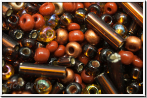 b�hm. Rocailles, 09/0, Mix "brown/copper", 10g
