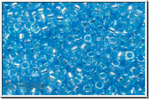 R-15-0163, TOHO Rocailles, 15/0, aqua, trans., AB, 5g