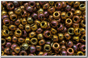 RR-11-0462, MIYUKI Rocailles, 11/0, gold, met., iris., 10g