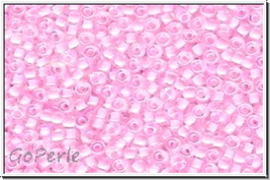 RR-11-0207, MIYUKI Rocailles, 11/0, crystal, trans., pink-ld., 10g