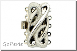 Federschlie�e "Fantasie", Metall, rhodium plated, silberfb., 2x5 �sen, 1 Stk.