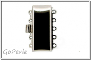Federschlie�e "glatt", Metall, rhodium plated, silberfb., 2x5 �sen, 1 Stk.