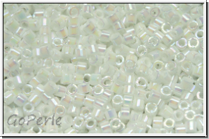 DB0202, MIYUKI Delica, 11/0, white pearl, op., AB, 5g
