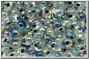 DP-0283, MIYUKI Tropfen, 3,4mm, crystal, trans., black-ld., AB, 10g