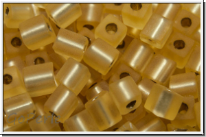 SB-03-0003f. MIYUKI Squares, 3mm, gold, trans., silver-ld., matte, 10g