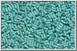 MBU-1-0412fr, MIYUKI Bugles, Nr. 1 (3mm), turquoise, op. matte, AB, 10 g