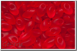 LMA-0140f, MIYUKI Long Magatamas, 4x7mm, red, trans., matte, 80 Stk.