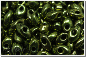 LMA-0459, MIYUKI Long Magatamas, 4x7mm, olivine, met., 80 Stk.