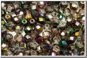 B�hm. Glasschliffperle, feuerpol., 4mm, crystal, trans., half vitex, 50 Stk.