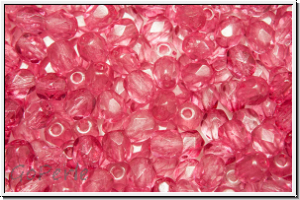 B�hm. Glasschliffperle, feuerpol., 4mm, crystal, trans., pink coating, 50 Stk.