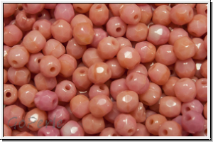 B�hm. Glasschliffperle, feuerpol., 4mm, pink, coral, op., 50 Stk.