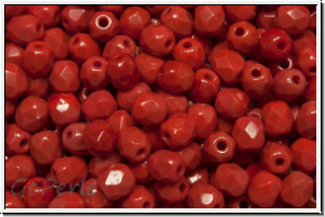 B�hm. Glasschliffperle, feuerpol., 4mm, red, op., 50 Stk.