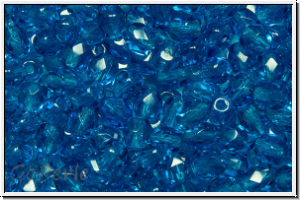 B�hm. Glasschliffperle, feuerpol., 4mm, blue, lagoon, trans., 50 Stk.