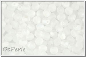B�hm. Glasschliffperle, feuerpol., 4mm, crystal, trans., matte, 50 Stk.
