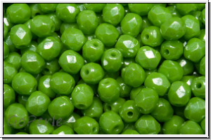 B�hm. Glasschliffperle, feuerpol., 4mm, jade, lt., op., luster, 50 Stk.