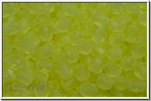 B�hm. Glasschliffperle, feuerpol., 4mm, jonquille, trans., matte, 50 Stk.