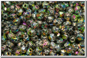 B�hm. Glasschliffperle, feuerpol., 4mm, crystal, trans., full vitrail, ge�tzt, 50 Stk.