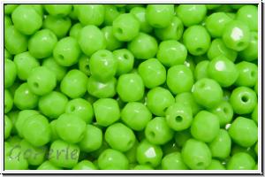 B�hm. Glasschliffperle, feuerpol., 4mm, jade, lt., op., 50 Stk.