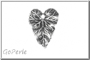 Anh�nger "Leaf" TRINITY BRASS, 14x18mm, antikversilbert, Messing, 1 Stk.