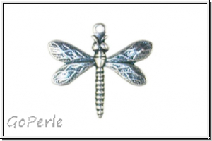 Anh�nger "Baby Dragon Fly" TRINITY BRASS, 19,5x21mm, antikversilbert, Messing, 1 Stk.